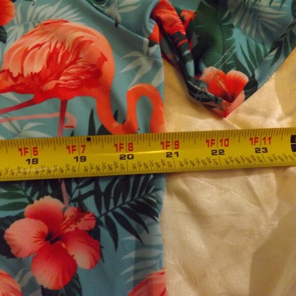 Yatta Golf Flamingo Polo Shirt Tropical Floral Print Golfing size Large - Picture 5 of 7